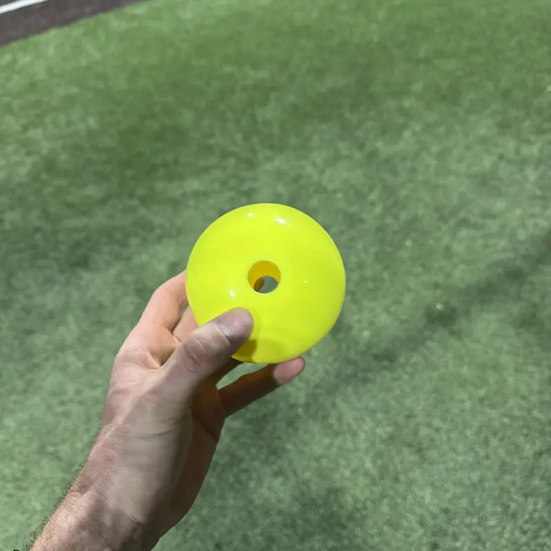 12" Yellow Silicone Practice Softball - Limited Flight Holes, Perfect for Pregame Warmups, Tee Work & Pepper Drills