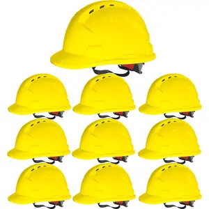 4 Pt. Suspension Hard Bulk Safety Helmets Ratchet Hard Hats, Vents & Sweat Brow Pad - Construction Safety Helmets for Work Sites &