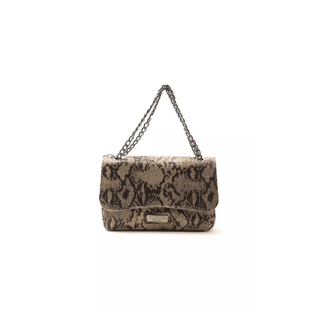 Pompei Donatella Elegant Python Print Leather Crossbody Bag