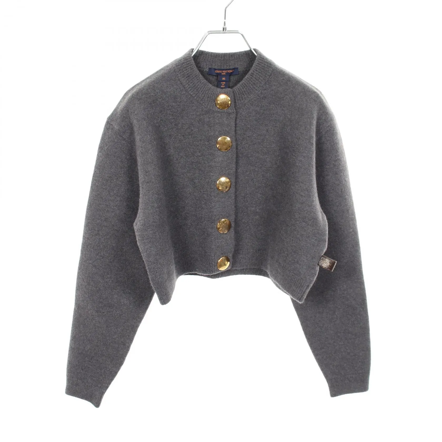 Pre-owned Louis Vuitton Wool Small Leather Goods Compact Knit Cropped Cardigan