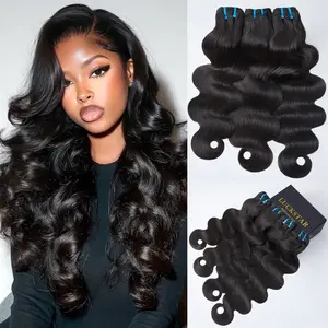 LUCKSTAR #Summervibes Premium 100% Virgin Human Hair Bundles Body Wave Burmese Curly Bundles & Burmese Curly Crochet Cuticle Aligned Double Drawn Ultra Thin Weft Color Ready for Sew In and Quick Weave