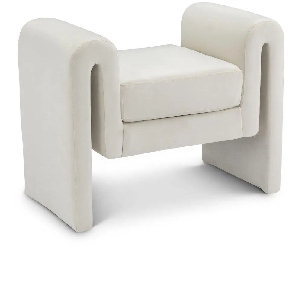 Sloan Cream Velvet Bench