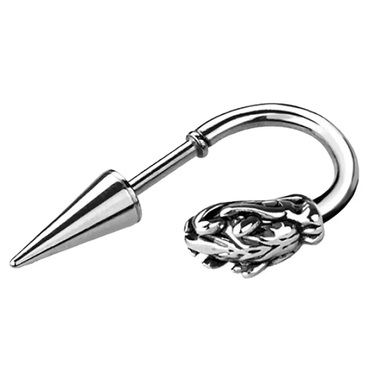 Surgical Steel 16G Circular Barbell Dragon Spike Lippy Loop Lip Ring Earrings Stud Lobe Piercing Jewelry
