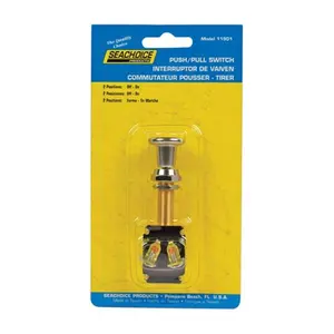 212 MAIN 12V On-Off Push-Pull Switch - On-Off Type, Brass Parts, Chrome Finish, Stainless Steel Spring (Seachoice 11901)