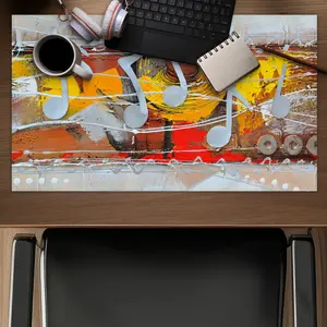 360 Stand C1DM1424IZ8V7C 14x24 in. Water-Repellent Face Harmony Musical Print Gaming Mat - Contemporary Home Decor, Stylish Computer Accessory, Mouse Pad, Mouse Pads, Gaming Mousepad, Mouse For Gaming