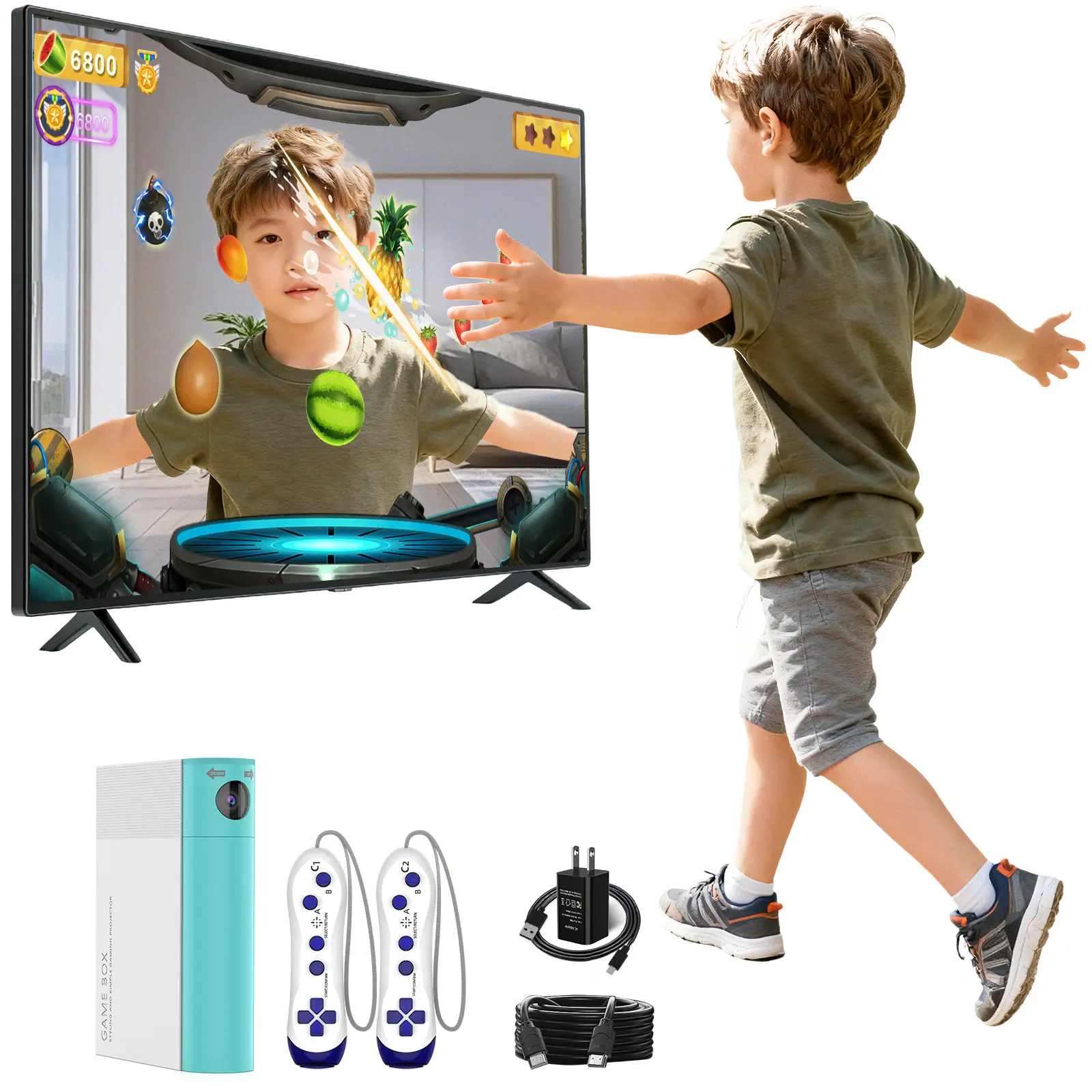 AR Motion Game Console for Kids & Families – Active Play at Home. Suitable for kids ages 3–12, the perfect gift choice. Game Night Gadget Gaming System