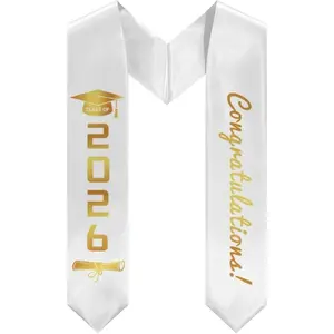 EastJia Made in USA Class of 2026 Graduation Cap & Stole Set, Elegant Congratulation Graduation Sash, Reusable Washable Polyester Ceremony Accessories & Party Gifts, Perfect Graduation Celebration Banner Decor,summervibes