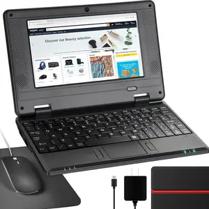 Portable Laptop Computer 7'' IPS Quad Core Android 12.0 Netbook Wi-Fi For Kid-black