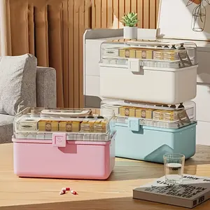 Large Capacity Medicine Box Organizer, Multi-Layer Moisture-Proof Home Storage, Classification Sorting Large Size Pill Case