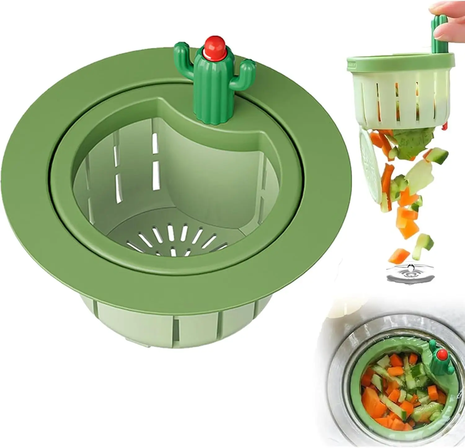 【US 2025 Deals for You Days】Upgraded Pressing Sink Filter, Cactus Sink Strainer, Kitchen Accessories Sink Filter Basket,2Pcs