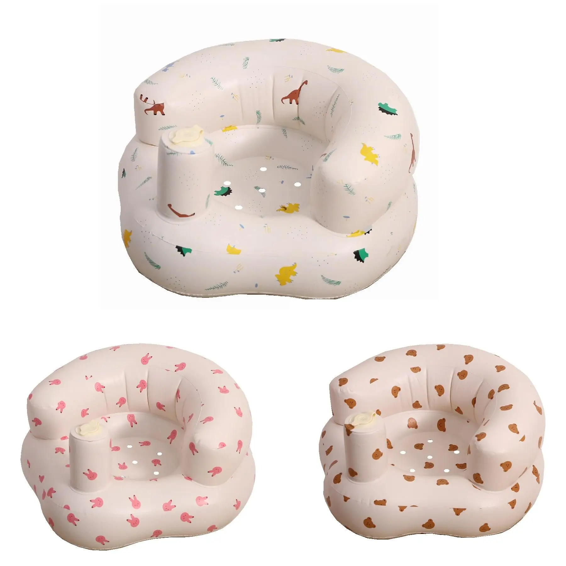 Inflatable Baby Chair, 1 Count Cute Cartoon Pattern Inflatable Baby Seat, Baby Inflatable Sofa Chair, Baby Furniture for Home
