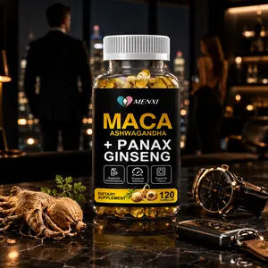 Organic Maca Root Extract Capsules for Men & Women – Herbal Energy Blend with Ashwagandha & Ginseng, 120 Capsules