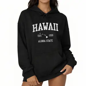 Vintage Sports Hawaii Hoodie – Long Sleeve with Classic Hawaiian Islands HI Design