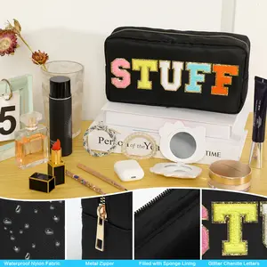 MONOBLANKS Letter Cosmetic Bag – Cute, Personalized & Perfect for Everyday Makeup Storage!