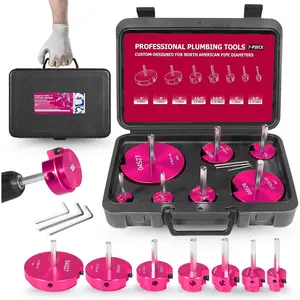 7 count PVC Pipe Reamer Kit For 1/2" Drills- Includes 3/4", 1", 1-1/4", 1-1/2", 2", 3", 4" Compatible with Standard 1/2" Drills,For SCH40 PVC, ABS PVC Pipe,CPVC  for Plumbing Repairs