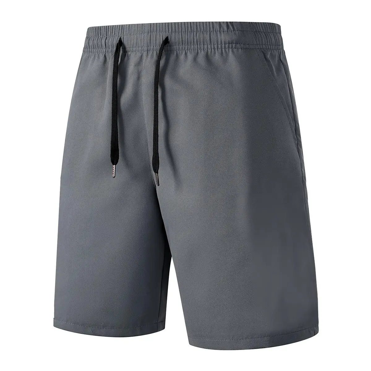 Men's Green Adjustable Knee-Length Lightweight Shorts - Elastic Waist with Drawstring, Relaxed Fit, Ideal for Summer, Beach, Casual Outings, Adjustable Men's Shorts, Knee-Length Men's Shorts
