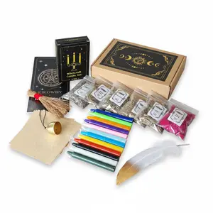 Complete Witchcraft Ritual Kit, 10 Color Candles + 6 Dried Herbs Set with Bell, Broom, Feather & Spell Bags, All-in-One Altar Supplies for Spells, Meditation, Manifestation & Spiritual Decor