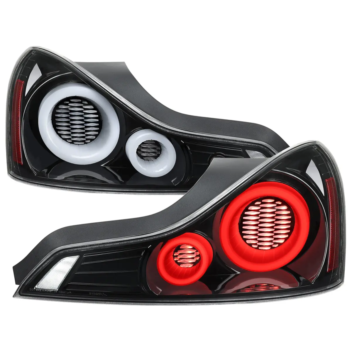 2008-2013 G37 / 2014-2015 Q60 Coupe / Convertible LED Tail Lights w/ Switchback Sequential Turn Signals (Jet Black Housing / Clear Lens)