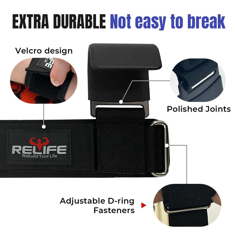 Relife Weight Lifting Straps (Pair), Gym Fitness Hooks, Weightlifting Grips, Sports Training Straps for Deadlifts, Pull-Ups and Gym Workouts, Wrist Protector for Power Lifting