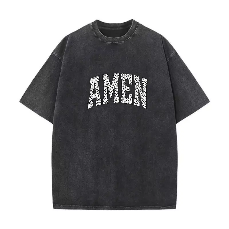 Washed Cotton Tee-Black
