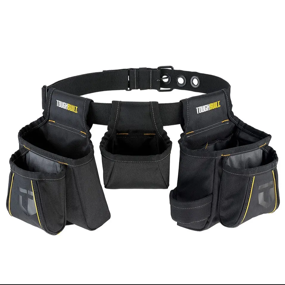 1pc Toughbuilt Handyman TB-304-4 Polyester Tool Belt - Black, Belt Tool Pouch with Convenient Tool Pockets for Efficient Work, Tool Bag