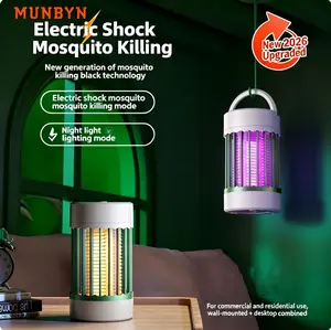 MUNBYN UV LED Mosquito Zapper Electric Fly & Gnat Trap for Home, Portable for Bedroom, Living Room & Office