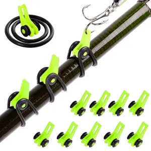 Universal 10-Piece Fishing Hook Keeper Set with Silicone Rings