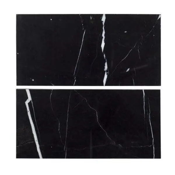 Nero Marquina 6×12 Subway Marble Tile Sample