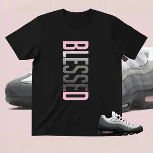 Air Max 95 Pink Foam Black White OG Big Bubble T Shirt Match VERTBLS