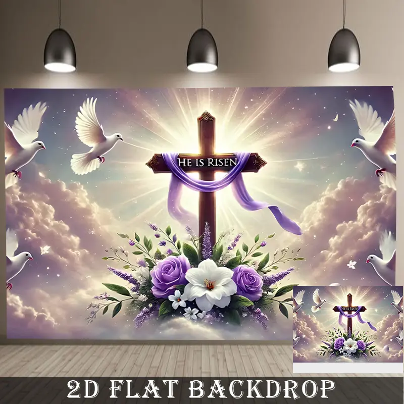 Religious Cross Backdrop Vintage Faith Theme Tapestry Wall Hanging Photography Background for Easter Celebration Baptism Wedding Prayer Gathering Church Event Home Decor Party Supplies Gift Ideas