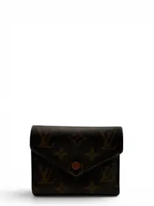 Pre-owned Louis Vuitton COATED CANVAS Small Leather Goods MONOGRAM VICTORINE WALLET BROWN