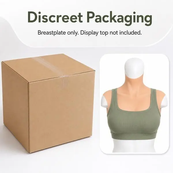 High Neck Silicone Breastplate, Realistic Wearable Breast Forms B-G Cup, Soft Chest Prosthesis for Cosplay Drag Stage Styling