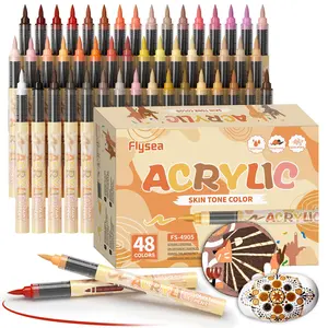 48/36/24/12 Color Skin Tone Acrylic Paint Pens Set, Fast Drying, Fade Resistant, Ideal for Drawing, Illustration, Crafts, School Supplies