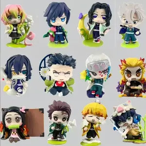 6-piece Demon Slayer: Kimetsu no Yaiba Birth Flower Series, featuring characters such as Tanjiro, Nezuko, and Zenitsu, is highly suitable for home collection and office decoration