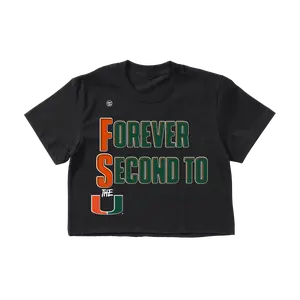 Miami Hurricanes Forever Second To Us Crop, Streetwear, Fabric