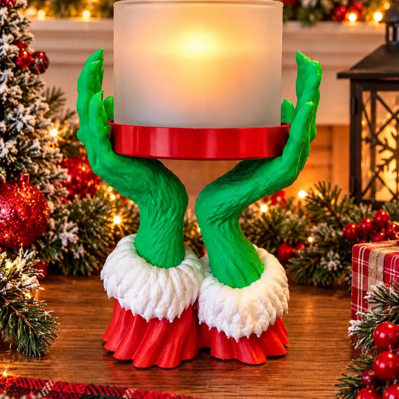 Green Hands Candle Holder