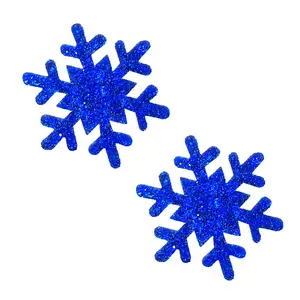 Super Sparkle Blue Glitter Snowflake Nipple Cover Pasties