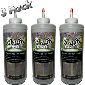 3 Pack Asphalt Magic Crack Filler - High-Performance Filler for Driveways, Parking Lots, and Roads!!