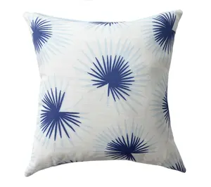 Ox Bay Navy/White Floral Tropical Polyester Pillow, 18" x 18"