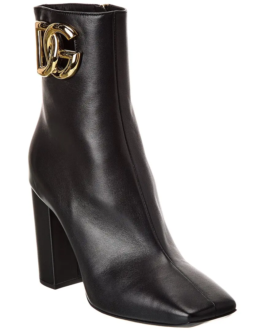 Dolce & Gabbana DG Logo Leather Bootie