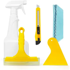 Professional Window Film Tint Install Tool Kit for Home Auto Glass and Vinyl Film, with 500ml Spray Bottle, Rubber Squeegee, Scraper, Utility Knife