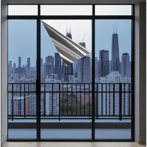 Glass sun protection and heat insulation film, Sun shade film, daytime privacy window film, one-way mirror effect, UV protection, light shading, suitable for homes, offices and cars. Static cling, easy to install, no residue left after cleaning