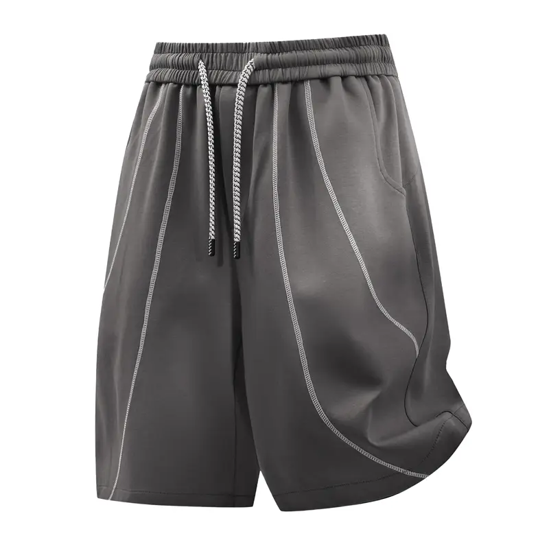 Men's Contrast Stitching Five-Point Casual Shorts, Elastic Drawstring Waist Knit Mid Pants, Fashion Summer Trousers For Street, Campus And Daily Commute#SummerWins