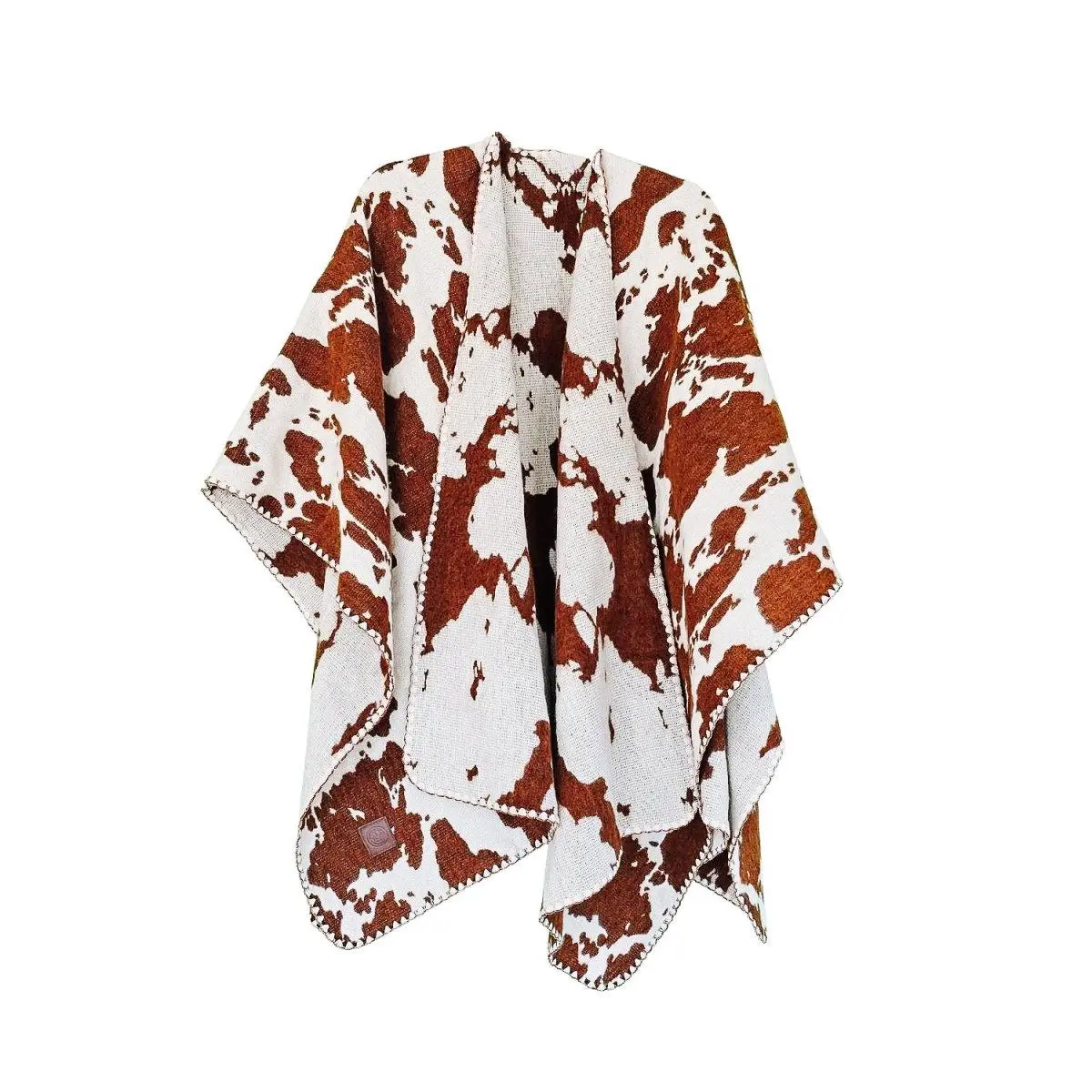 Rodeo Cow Print Reversible Poncho