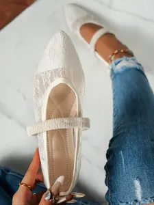 New Summer One-Strap Mesh Pointed Ballet Shoes, Casual Vacation Style, Comfortable Sole, Perfect for Travel and Daily Wear, Fashionable and Versatile