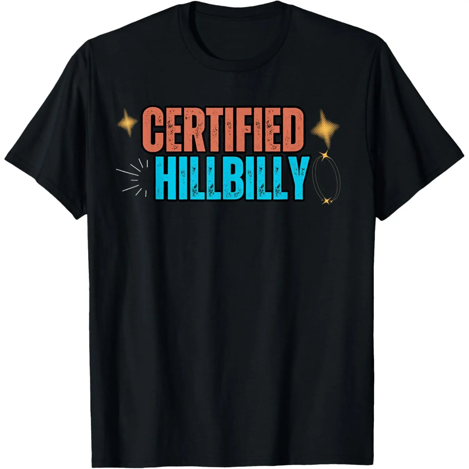 Women's 100% Cotton Casual Distressed Graphic Round Neck Tops - Funny Certified Hillbilly Bumpkin Rural Redneck White Trash T-Shirt