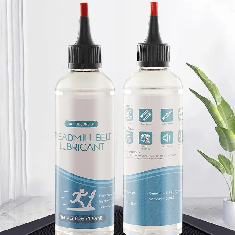100% Pure Silicone Treadmill Belt Lube (2 Pieces) - 4.2 oz, 500cs Viscosity, High-Temperature Resistant Stable Formula, Reduces Noise & Friction, Extends Treadmill Life, Easy Application with Precision Tubes & Screw Caps for Home Gym Commercial Use