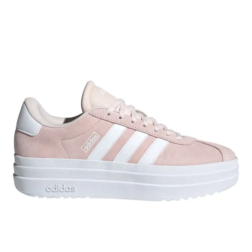 adidas Womens Vl Court Bold Lace Up Sneakers Shoes Casual - Pink