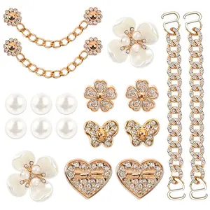 Bling Shoe Charms Set, Pearl Flower & Crystal Rhinestone Accessories for Womens Clogs and Shoes, Cute Decoration for Party & Birthday