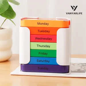 Home & Fitness Weekly Pill Box, Durable Medicine Organizer, Vitamin Organizer, Supplement Organizer, Ideal for Daily Use, Compact Design, Easy Access Slots, Essential Medical Supply, Healthcare